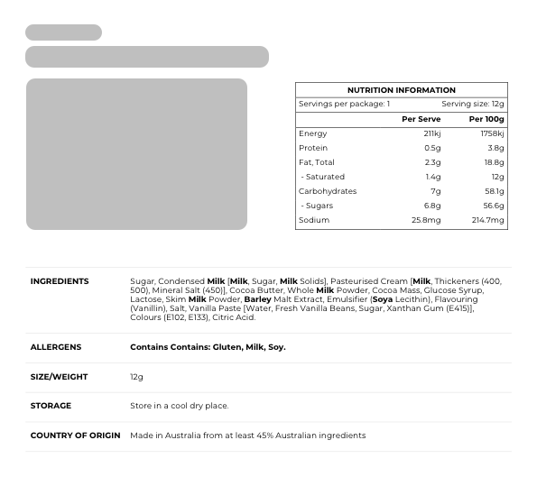 Food product labelling software